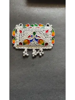 925 Silver Pandant with Colorful Peacock Design
