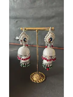Double Jhumki with Peacock Tops