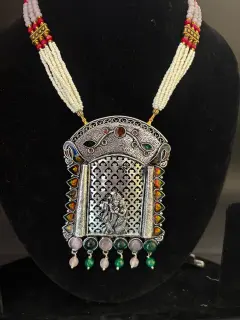 925 Silver Pendant with Blessing Radha Krishna