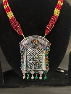 925 Silver Pendant with Lord Radha Krishna