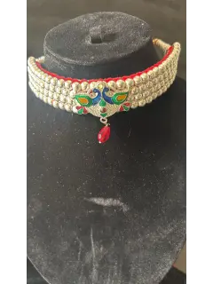 Galsari in Blue and Green Meena