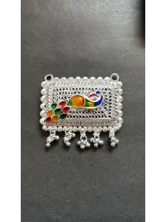 925 Square Pandant with Peacock